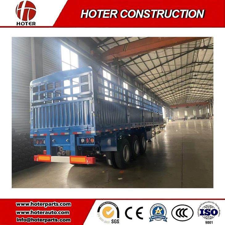 3 axle fence semi trailer rear view